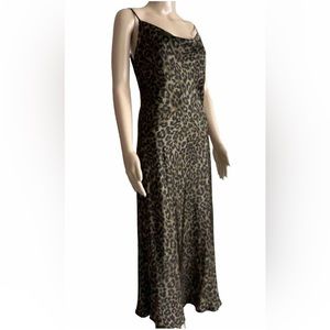 Zara, midi dress sateen, Animal Print, sleeveless, size Medium, new with tag